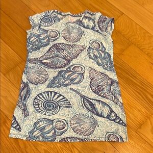 Lilly Pulitzer Seashell Print Shirt - Blue and White Size Medium - kids or adult